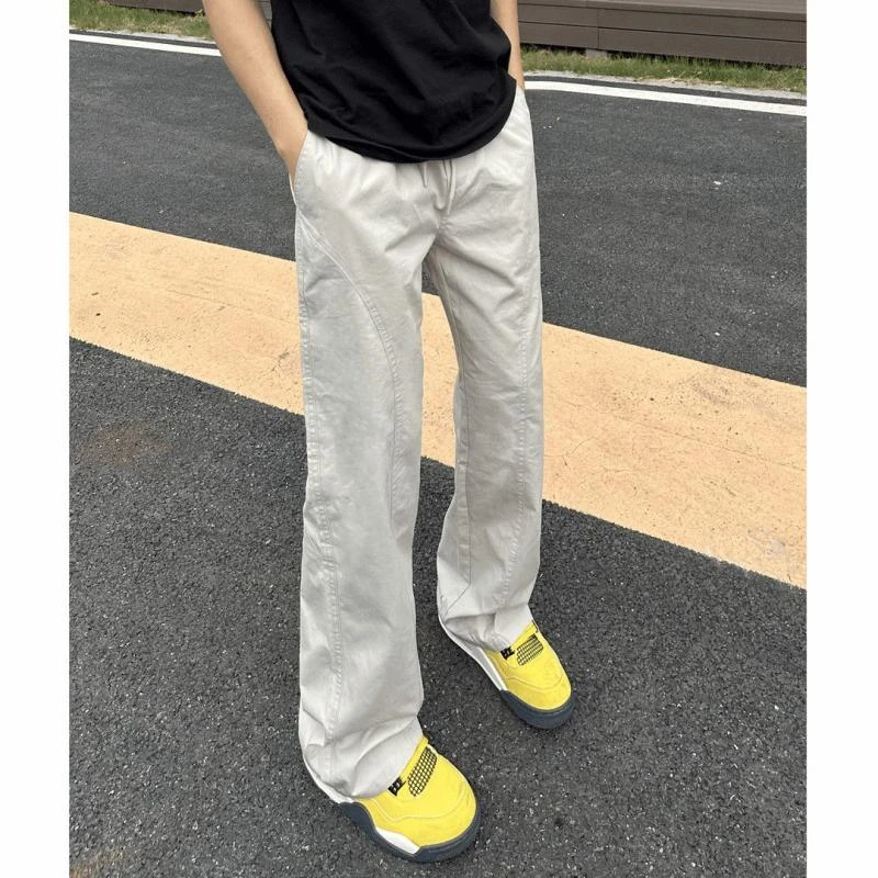 新款韩风宽松直筒休闲裤男青春流行微喇裤低腰长裤潮流百搭棉质面