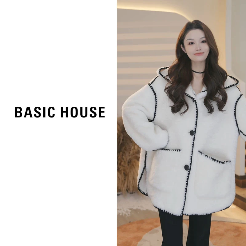 Basic House/百家好秋冬新款气质绵羊毛大衣B1294B59562（衣长74）