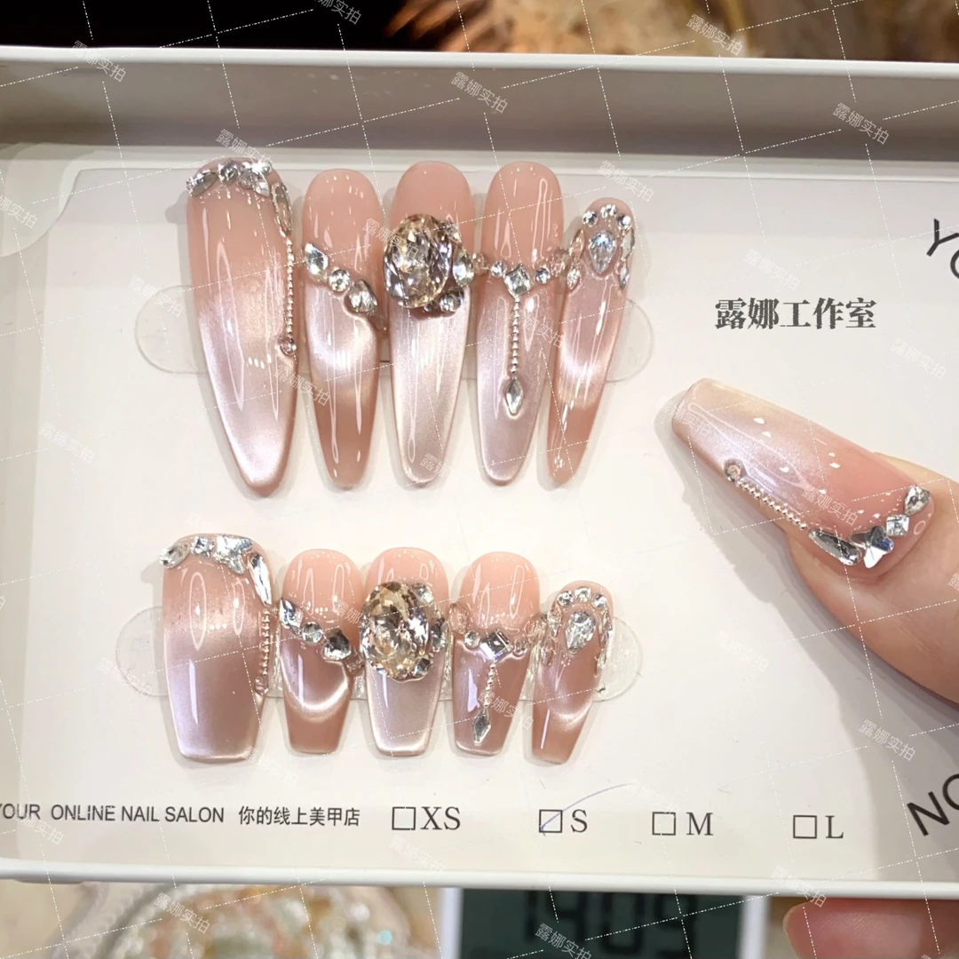 【往日云烟】纯手工穿戴甲美甲贴片可拆卸指甲贴片10片装