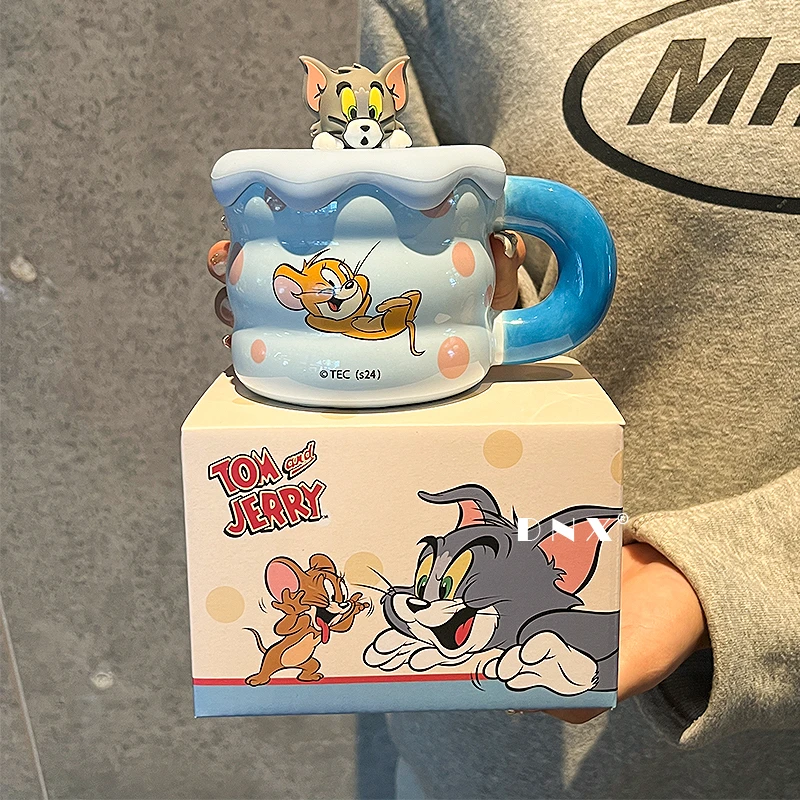 猫和老鼠马克杯女咖啡陶瓷杯高颜值情侣水杯家用带盖生日系列礼物