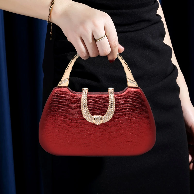 名媛长裙礼服晚宴手包链条单肩小包时尚潮流镶钻手提小包包宴会包