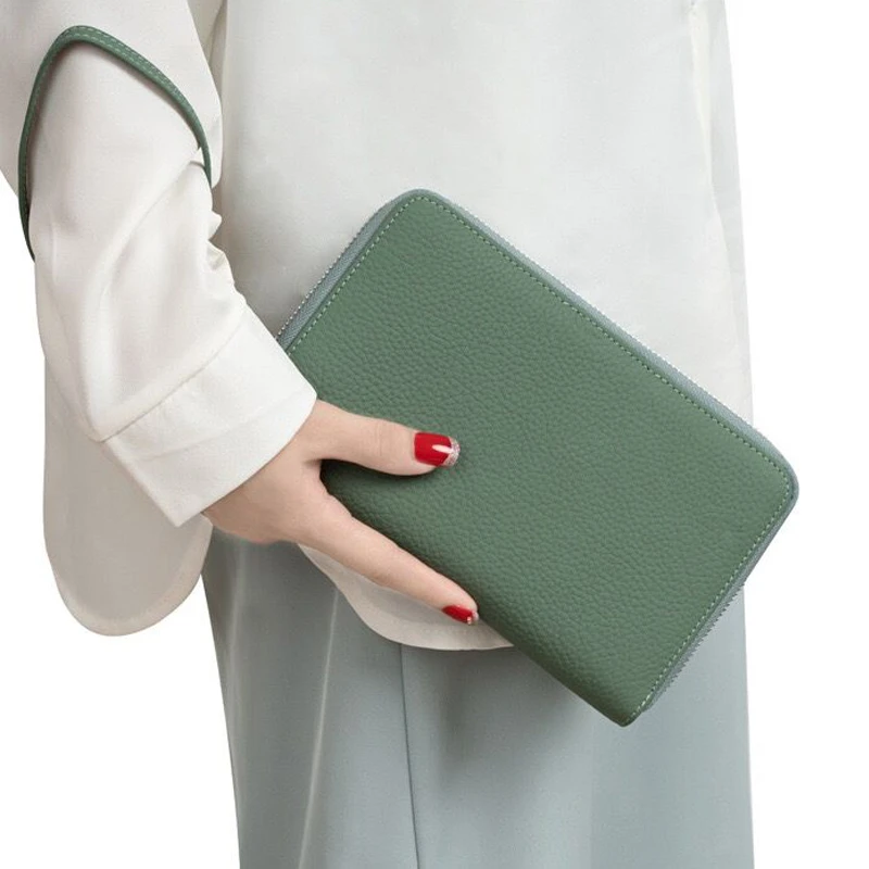 头手拎钱包放手机防盗刷多卡位真皮大卡包层牛皮护照存折包大容量