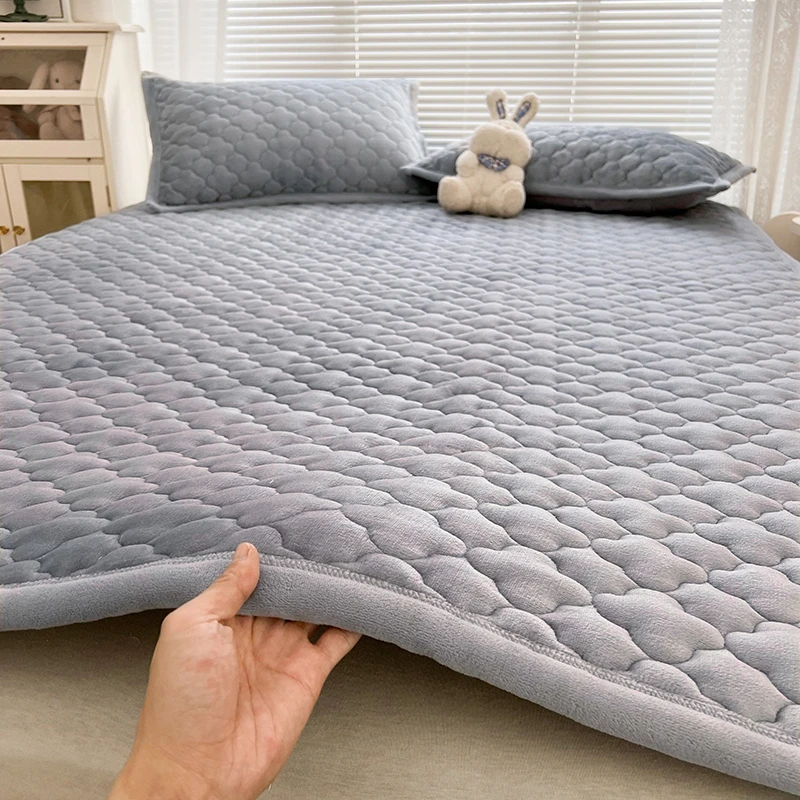 牛奶绒加厚软垫防滑家用保护床褥子单人宿舍床褥子铺底