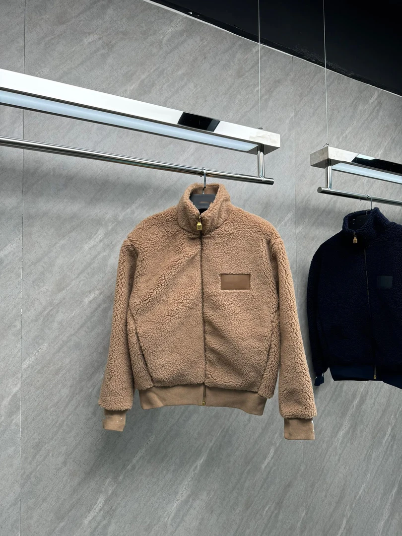 TOP 24FW欧美风早秋款字母提花袖口绒面泰迪束腰夹克时尚男女外套