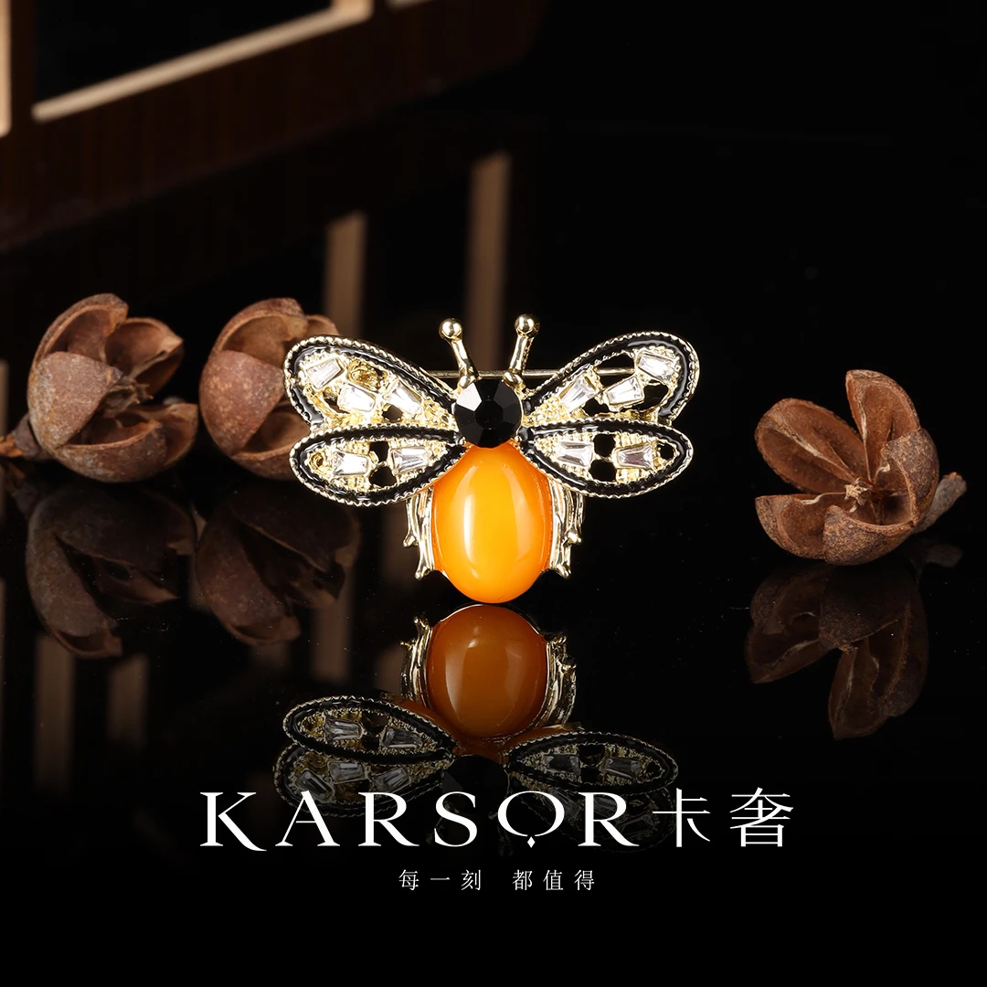 KARSOR/卡奢天然 老蜜蜡 胸针 XZ082