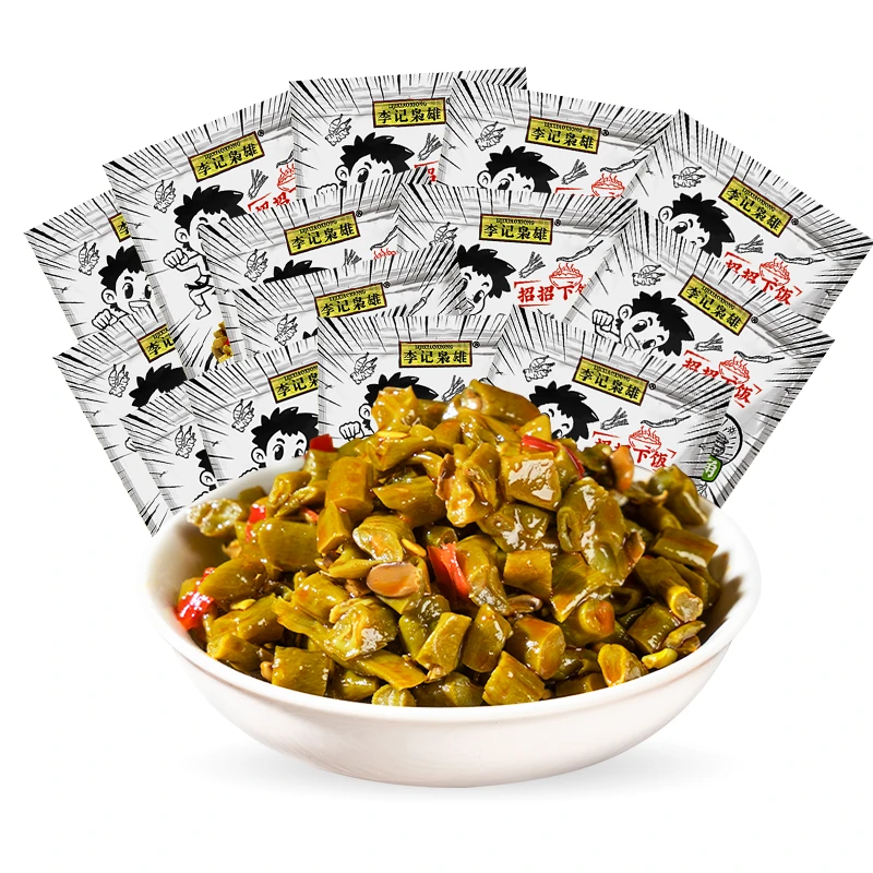 【厂家直发】李记酸豆角88g*8袋豇豆小袋装拌饭酸辣即食新鲜爽口