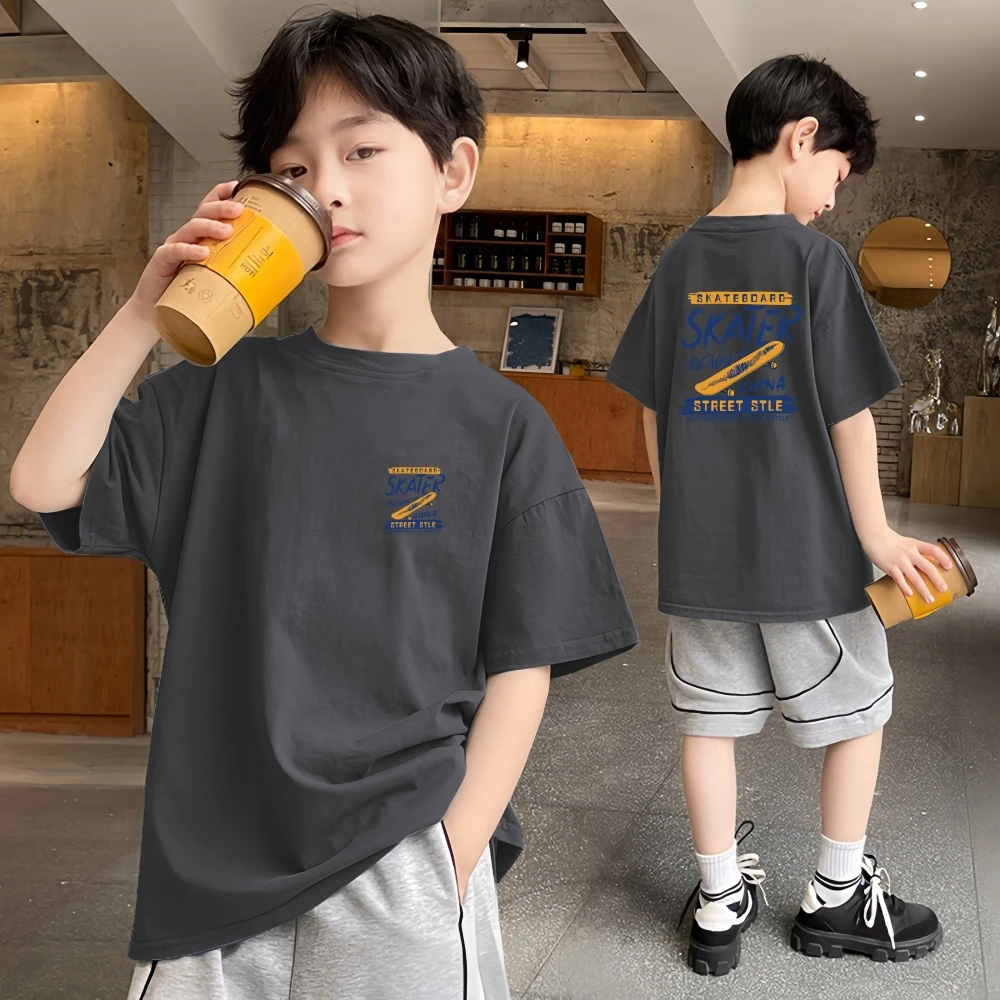 男童短袖t恤2025新款童装上衣中大儿童夏季衣服纯棉男孩子半袖t恤