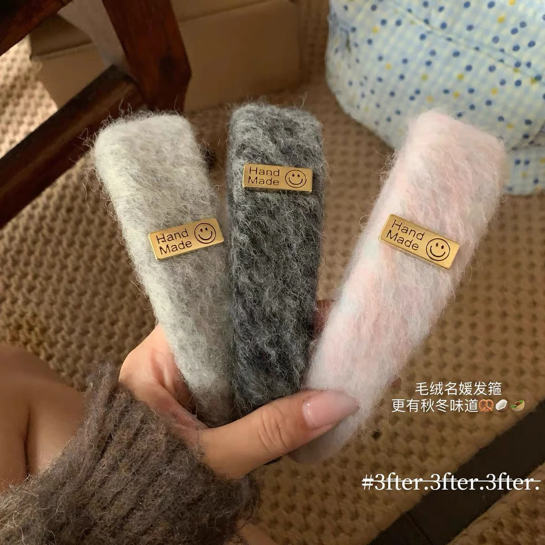 慵懒名媛感头箍复古毛绒秋冬高J发箍