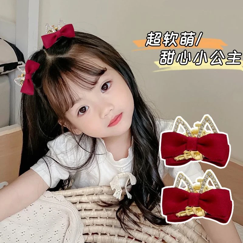 儿童发夹女2022新款蝴蝶结小抓夹宝宝夹子头饰女童可