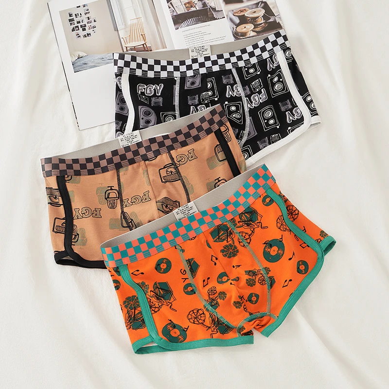 莫代尔棉内裤男士正品高端印花舒适透气运动版型宽松抑菌四角短裤