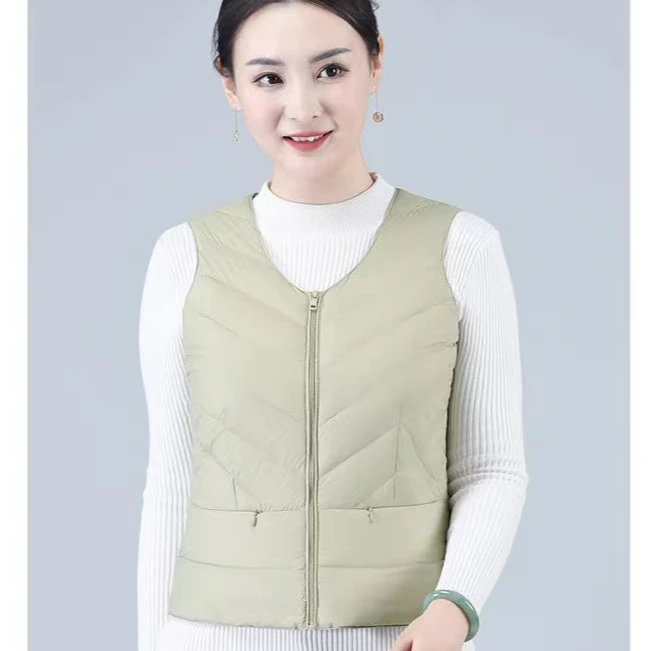 时尚羽绒马甲内穿贴身护胸无领