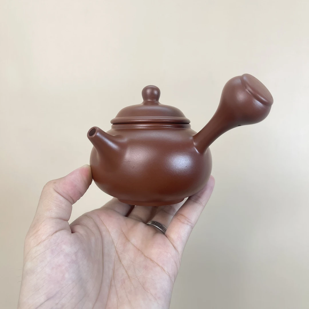 大红袍球孔芙蓉侧把壶100/150毫升 潮州朱泥壶入门级泡茶壶小品壶