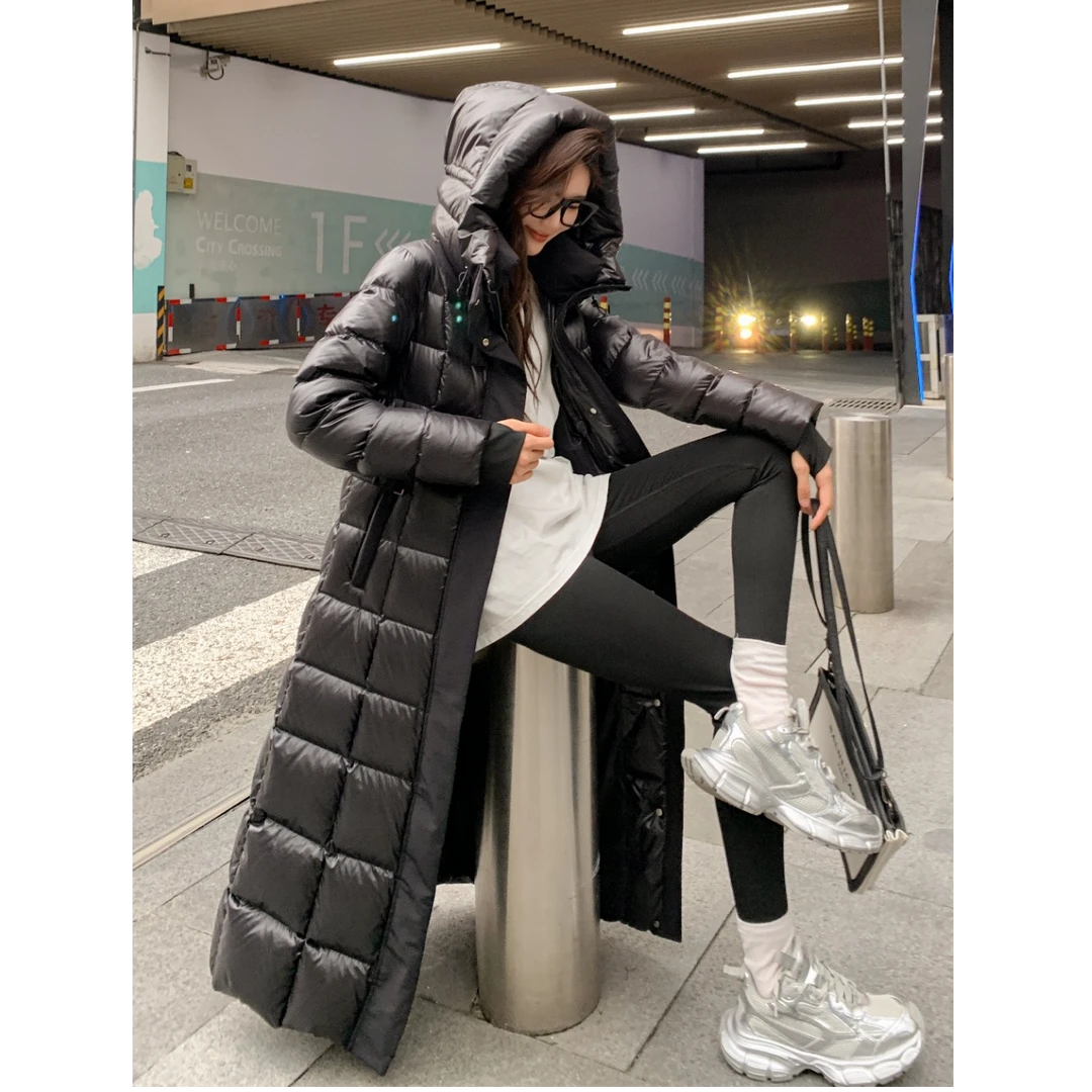 【黑美人】充绒量280g！五防免洗面料长款过膝鹅绒服8889