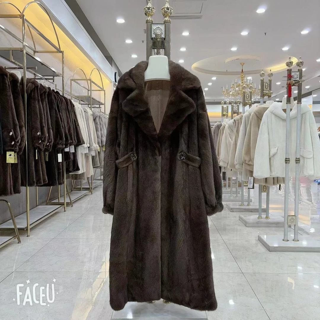 咖啡腰扣西服领（110cm-170斤）大衣