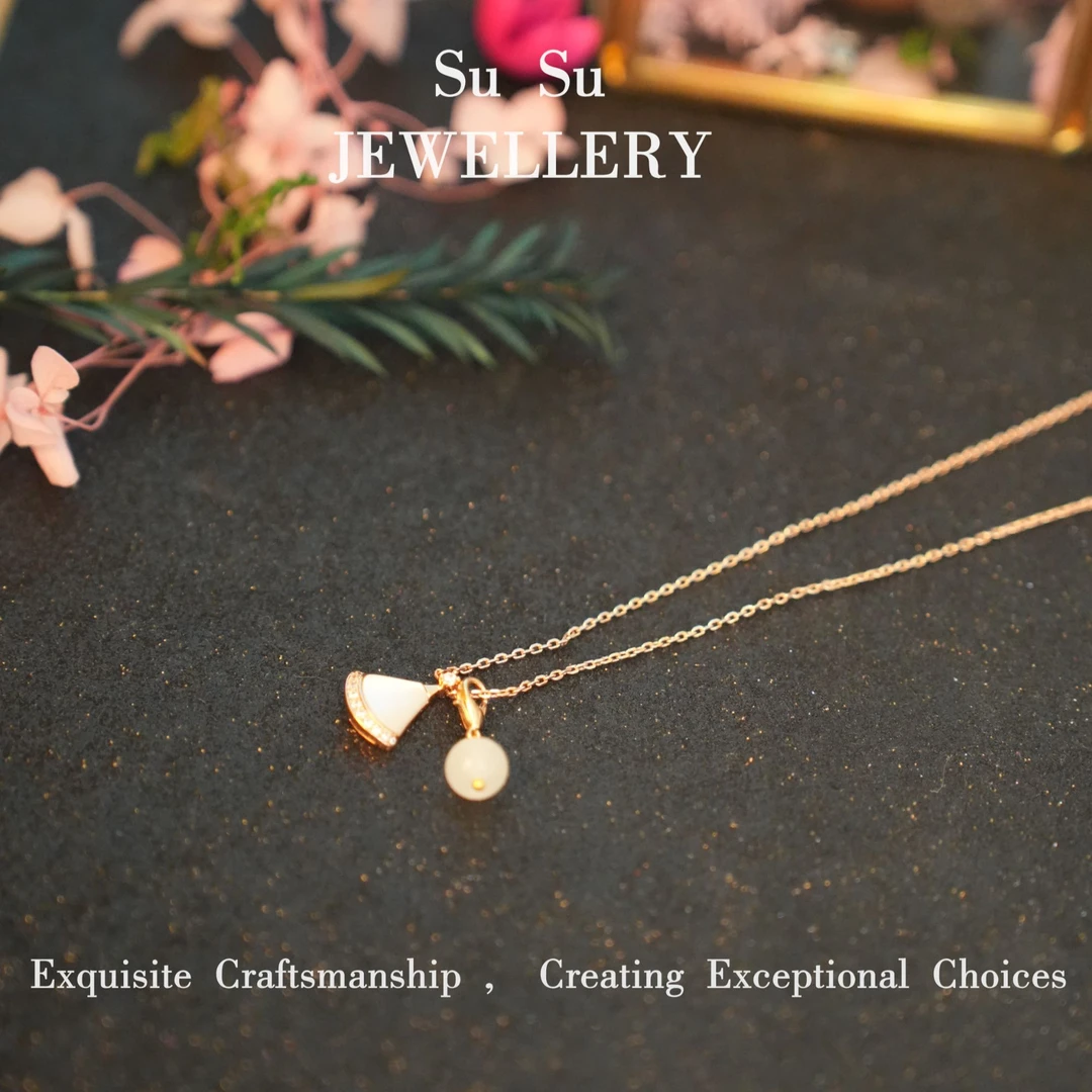 合金项链 3714 精致白色小裙子项链镶嵌款