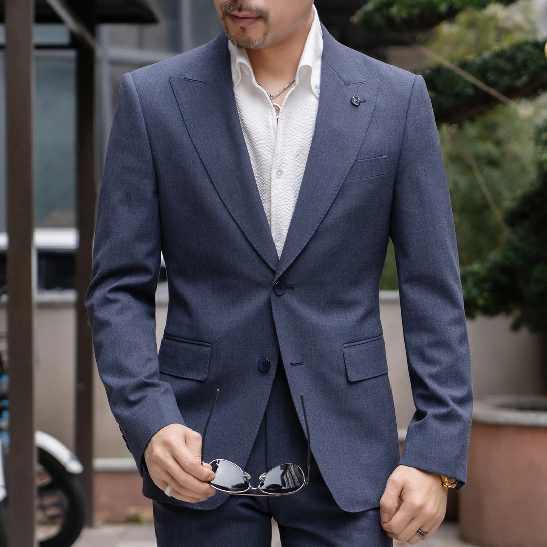 AXZ0917时尚新款职业男士西服西装套装修身帅气质感西服外套正装