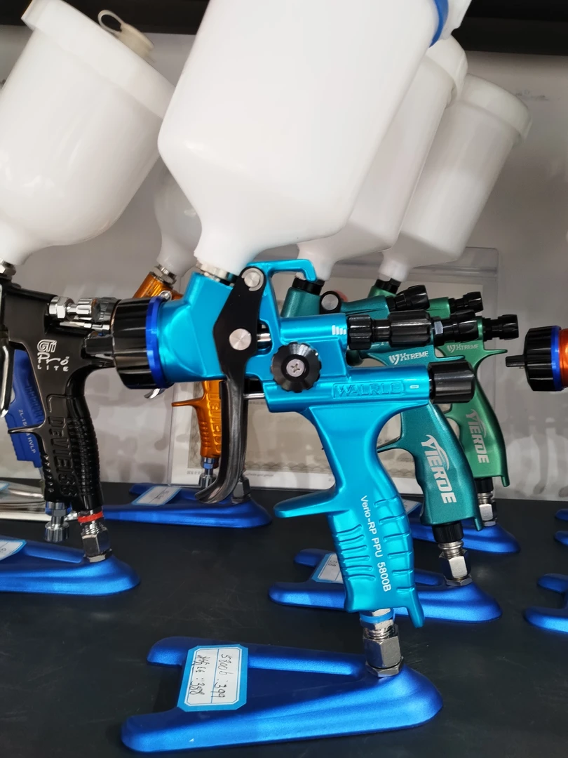 高端汽车喷漆5800b1.3囗径油水两用高雾化扇面大手感好蓝色