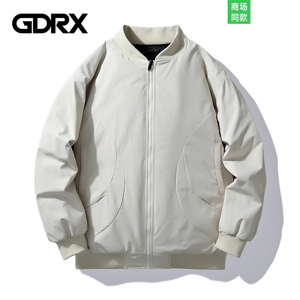 GDRX潮牌美式棒球服外套情侣冬季休闲百搭羽绒服宽松设计感上衣