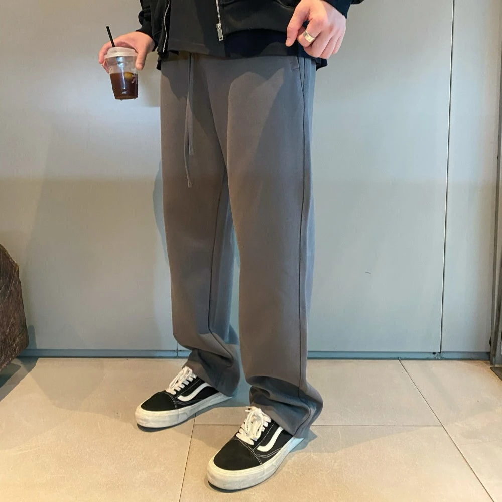 SQQZ PROJECT秋季410g简约风休闲直筒长裤潮流休闲裤抽绳秋冬百搭