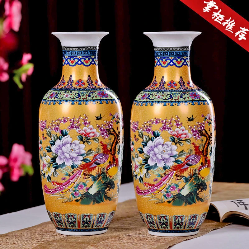 景德镇陶瓷器特大号花瓶客厅插花中式家居电视柜工艺装饰落地摆件