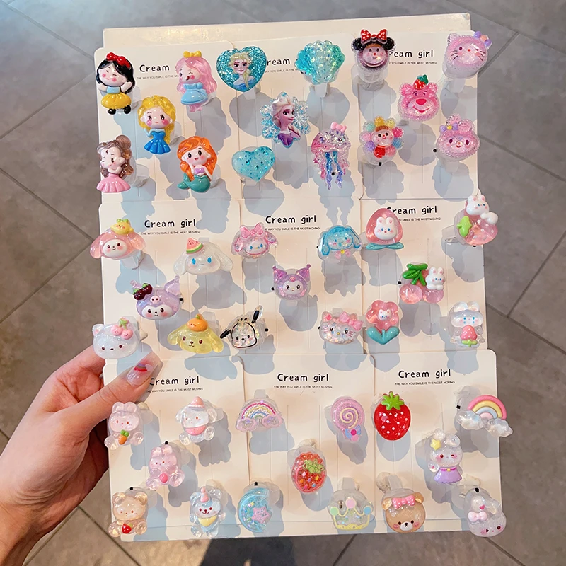 儿童发光戒指女童卡通指环宝宝生日礼物首饰公主女孩小戒指圈配饰