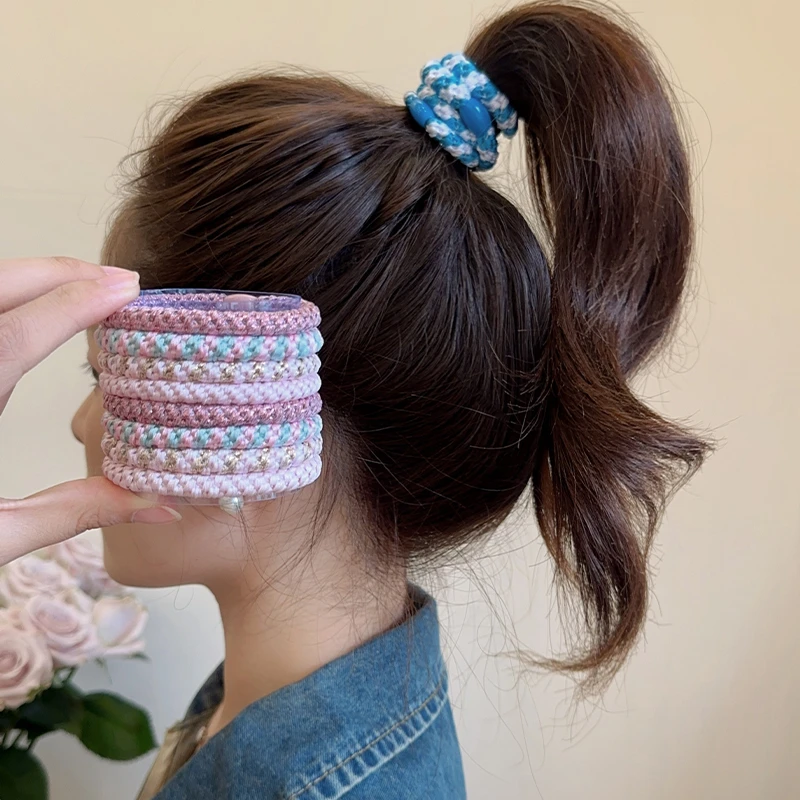 昆凌同款发圈高马尾加粗加厚高弹力发绳简约皮筋皮套发饰编织头绳