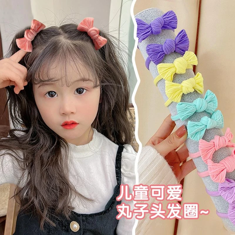 儿童新款蝴蝶结发圈女童宝宝扎头发橡皮筋头绳小女孩不伤发绳头饰
