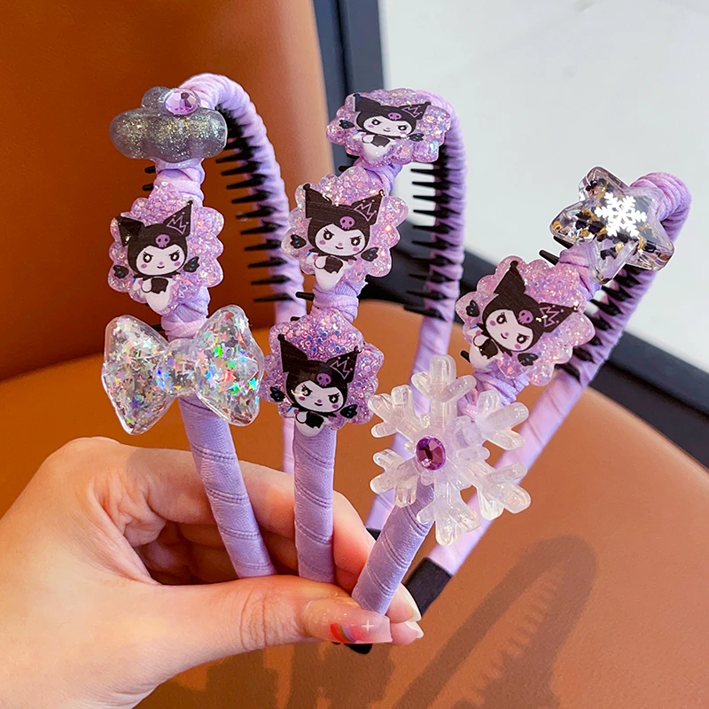 儿童紫色库洛米发箍女童碎发神器头箍宝宝刘海束发发卡小女孩发饰