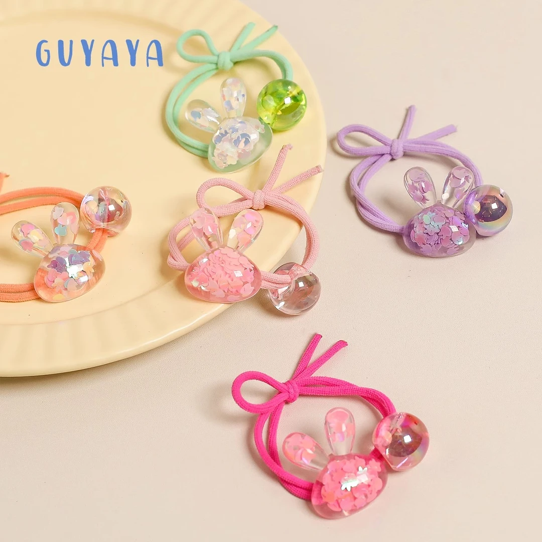 儿童头绳可爱小兔子发圈女孩高弹力马尾发绳宝宝不伤发扎头发皮筋