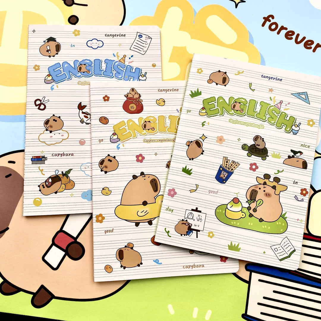 卡皮巴拉创意英语本小清新学生用单词本车线本高颜值笔记本