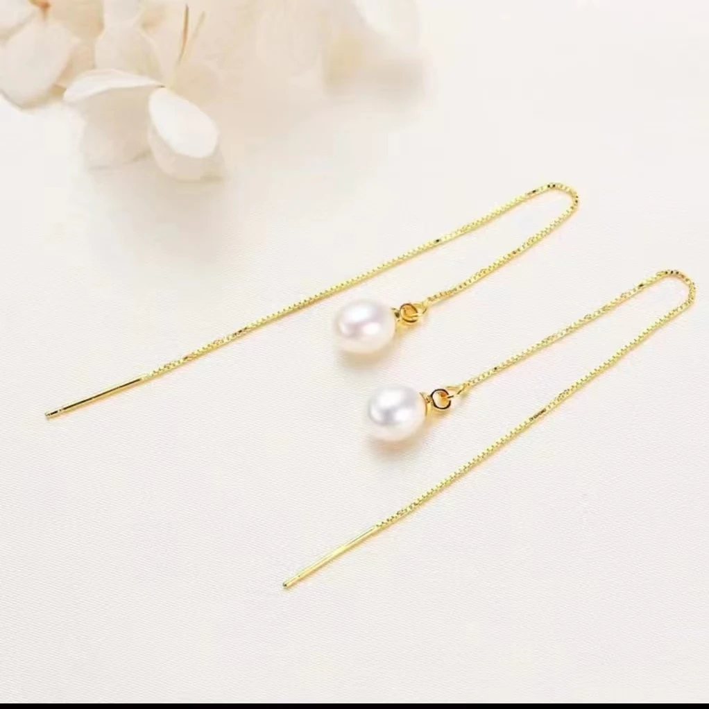 LH016白色水滴珍珠耳线气质时尚简约珠珠百搭轻奢经典小众优雅