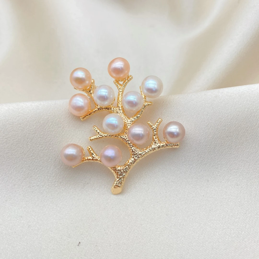 LH318【发财树珍珠胸针】轻奢时尚可爱百搭精致女王小众国风优雅