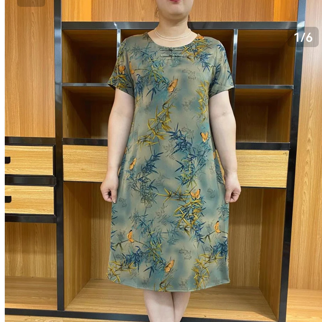 114 女士绿色连衣裙