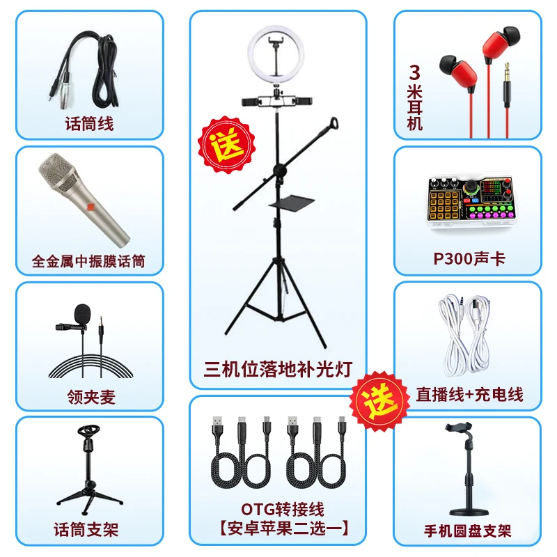 【主播一对一】新款P300直播声卡套装专用设备 手机电脑通用