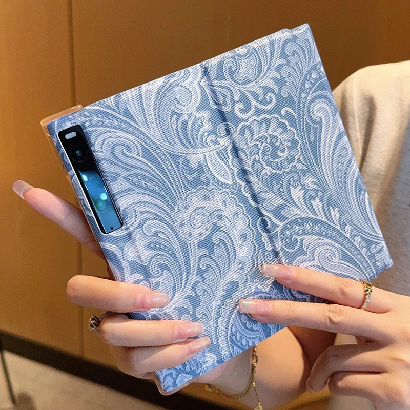 适用华为matexs2手机壳腰果花xs2翻盖皮套折叠屏全包防摔高档时尚