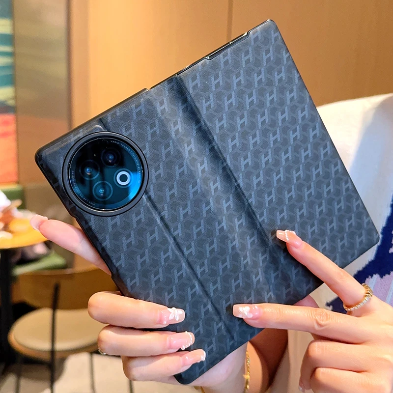 适用vivoxfold2手机壳简约商务黑色xfold2翻盖保护套全包高档男女