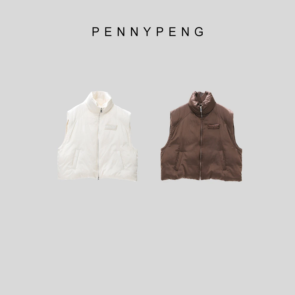 PENNYPENG限定周刊冬季洋气时尚休闲百搭复古保暖韩版短款马甲