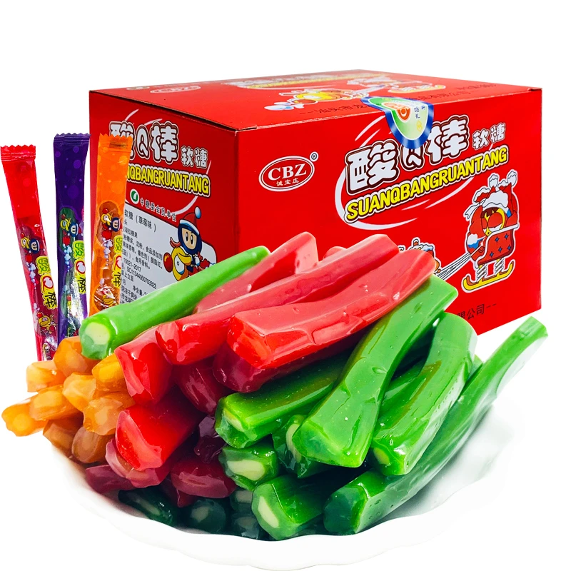 诚宝庄酸Q棒软糖300g整盒童年怀旧糖果 8090的粘牙糖拉丝糖小零食
