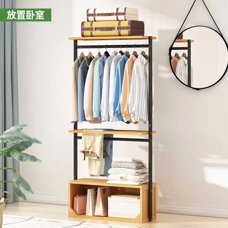 衣帽架落地衣架现代中式落地简约收纳衣柜卧室收纳家用置物挂衣架