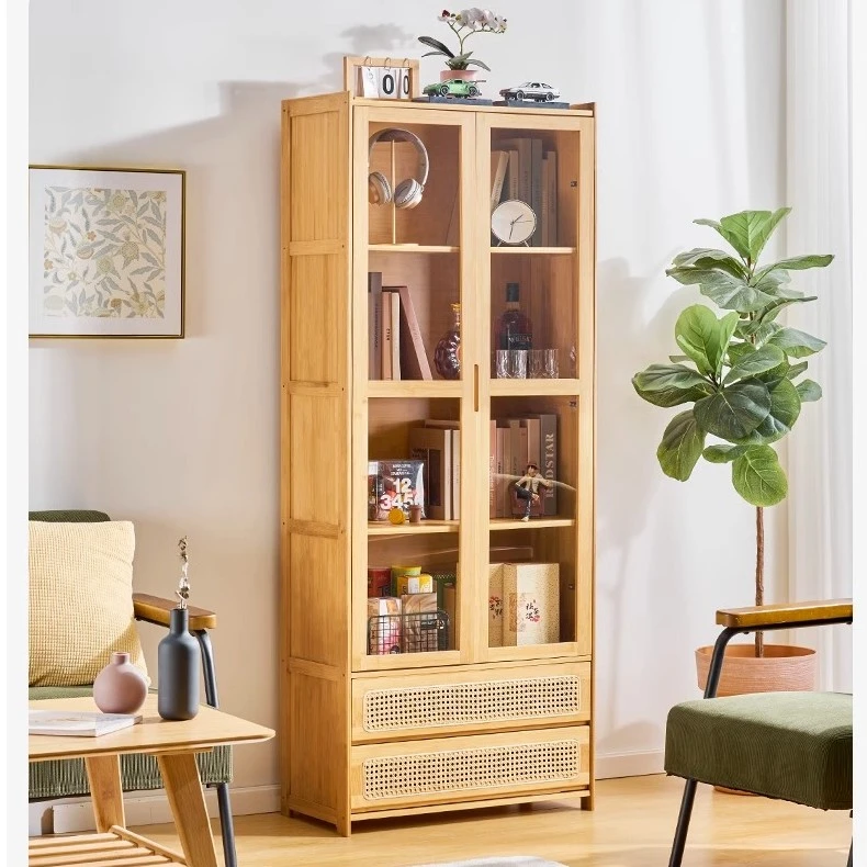 书柜家用现代简约组合柜带门置物架客厅落地书架储物柜手办展示柜