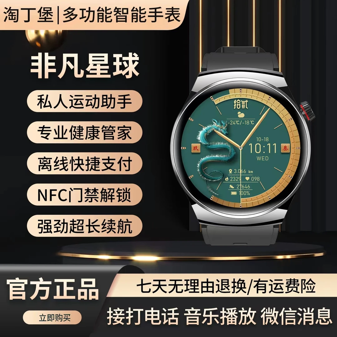 【非凡星球】淘丁堡多功能智能手表NFC门禁支付运动健康通话RD