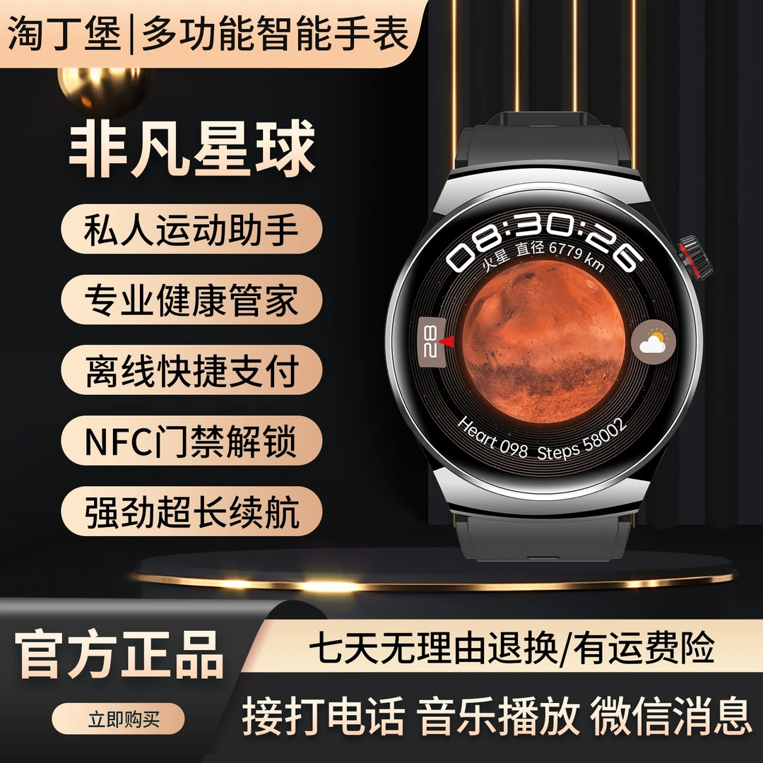【非凡星球】淘丁堡新款多功能智能手表NFC门禁支付运动健康通话