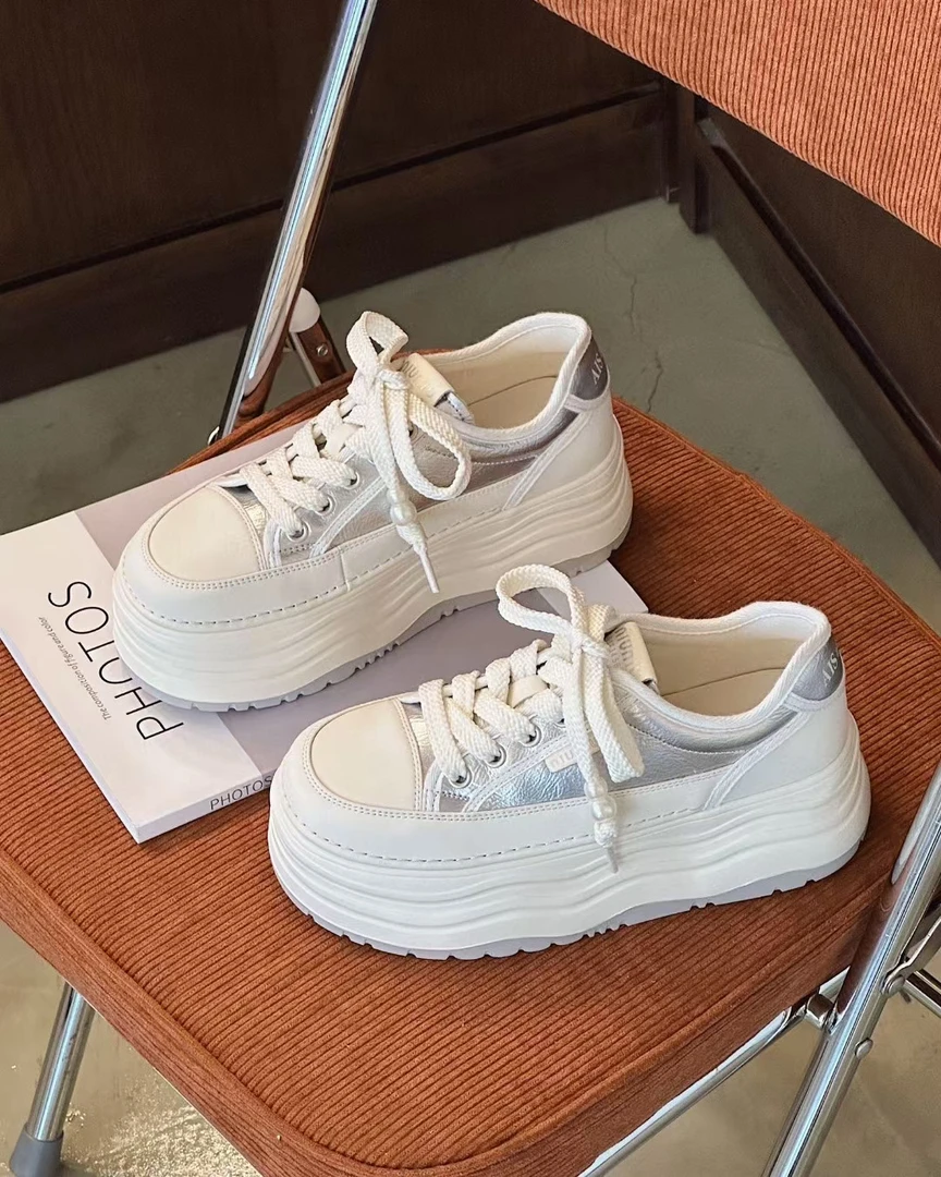 厚底防水小白鞋女