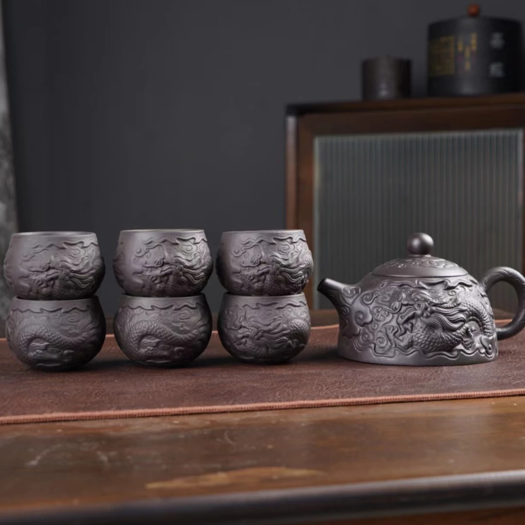 半月龙壶紫砂壶泡茶壶(苹果）