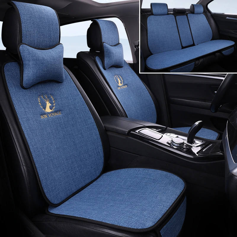 棉麻面料透气专用全套坐垫四季通用坐垫汽车专用汽车座垫汽车坐垫