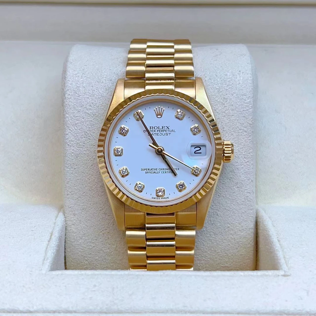 99新 Rolex/劳力士 小橘/68278/表径31/原盘原钻自动机械腕表单表