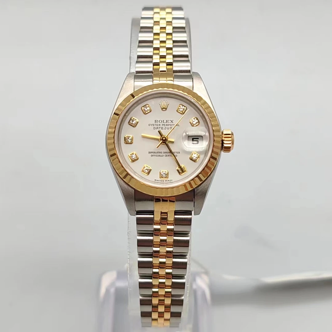 99新 Rolex/劳力士 日志/69173/26mm/自动机械腕表/原盘原钻/单表