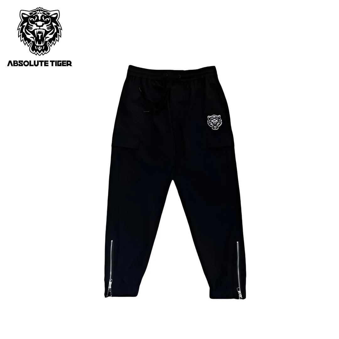 ABSOLUTE TIGER老虎头刺绣工装长裤拉链美式潮牌痞帅高级感男装