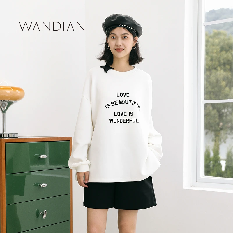 婉甸水晶粉色空气层卫衣1233Y04DXC