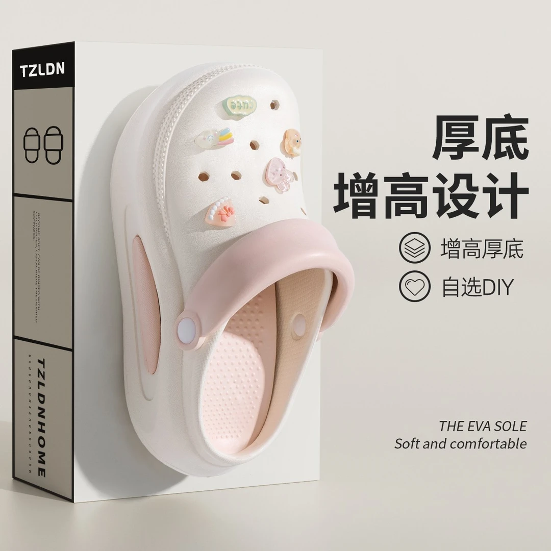 厚底洞洞鞋女款夏季防臭外穿2024新款防滑办公室凉拖鞋女士夏天